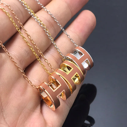 [Renovia Jewelry]H NECKLACE BROWN