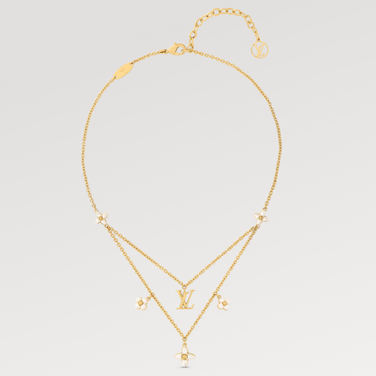 [Renovia Jewelry]FLOWERGRAM GOLD MOP DOUBLE ROW NECKLACE