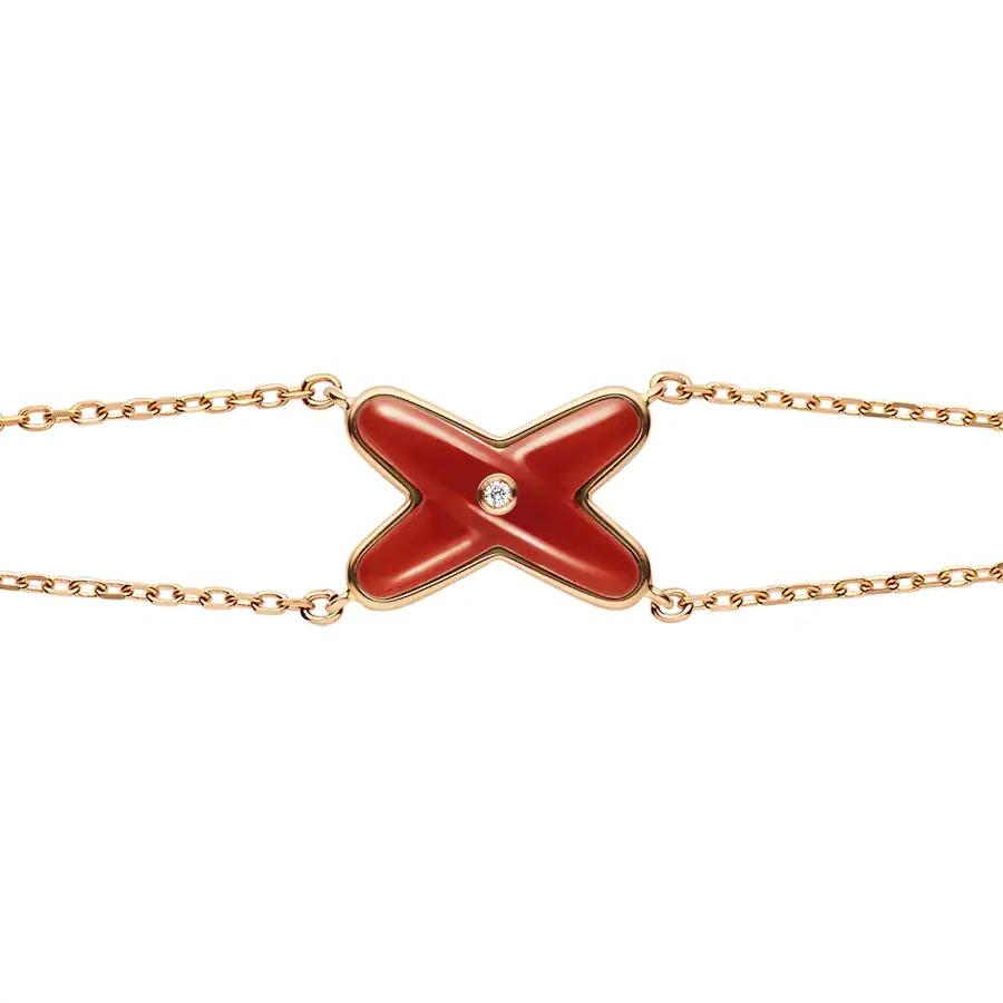 [Renovia Jewelry]JEUX BRACELET CARNELIAN PINK GOLD 1 DIAMOND