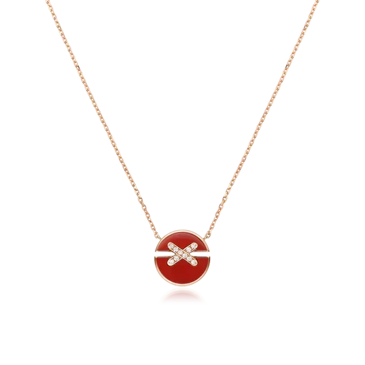 [Renovia Jewelry]JEUX DE ROSE GOLD DIAMOND NECKLACE