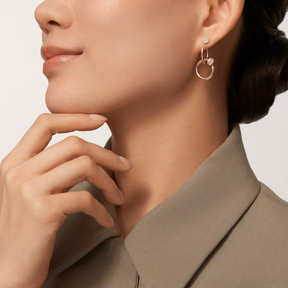 [Renovia Jewelry]JUSTE HALF DIAMOND DOUBLE EARRINGS