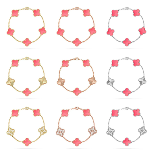 [Renovia Jewelry] CLOVER 5 MOTIFS  PINK MOP BRACELET COLLECTION