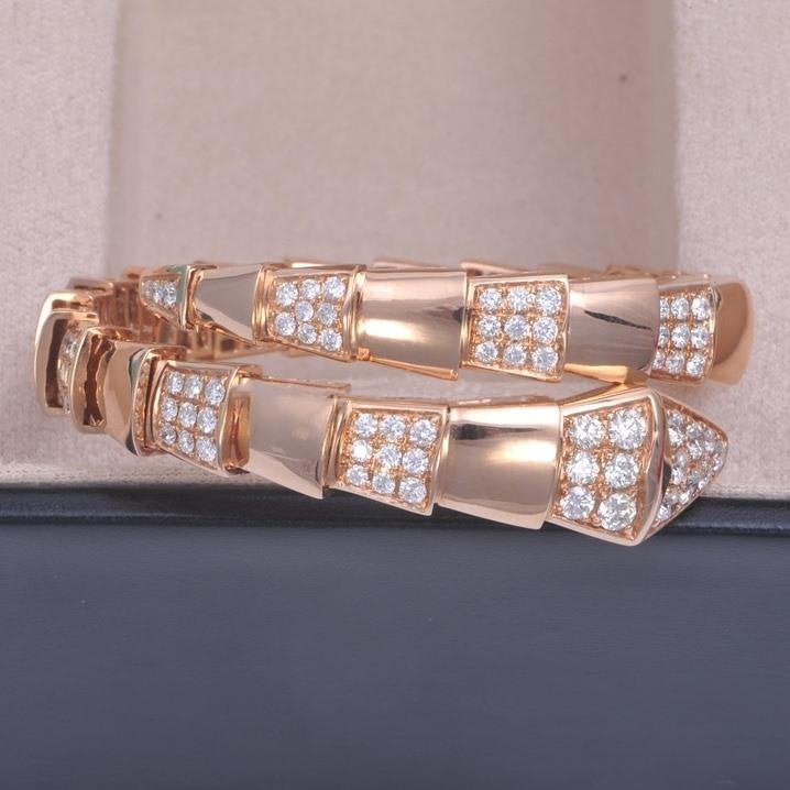 [Renovia Jewelry]SERPENTI WIDE BRACELET PINK GOLD DIAMOND