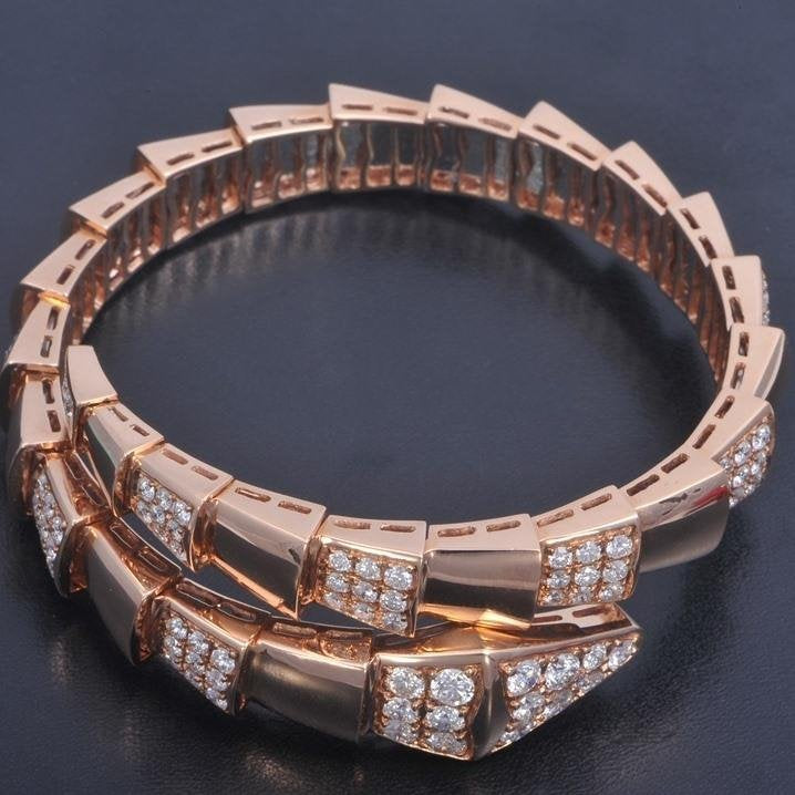 [Renovia Jewelry]SERPENTI WIDE BRACELET PINK GOLD DIAMOND