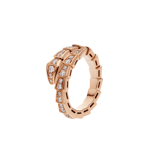 [Renovia Jewelry]SERPENTI RING PINK GOLD DIAMOND PAVED 4MM