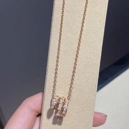 [Renovia Jewelry]SERPENTI PINK GOLD NECKLACE DOUBLE RING DIAMOND