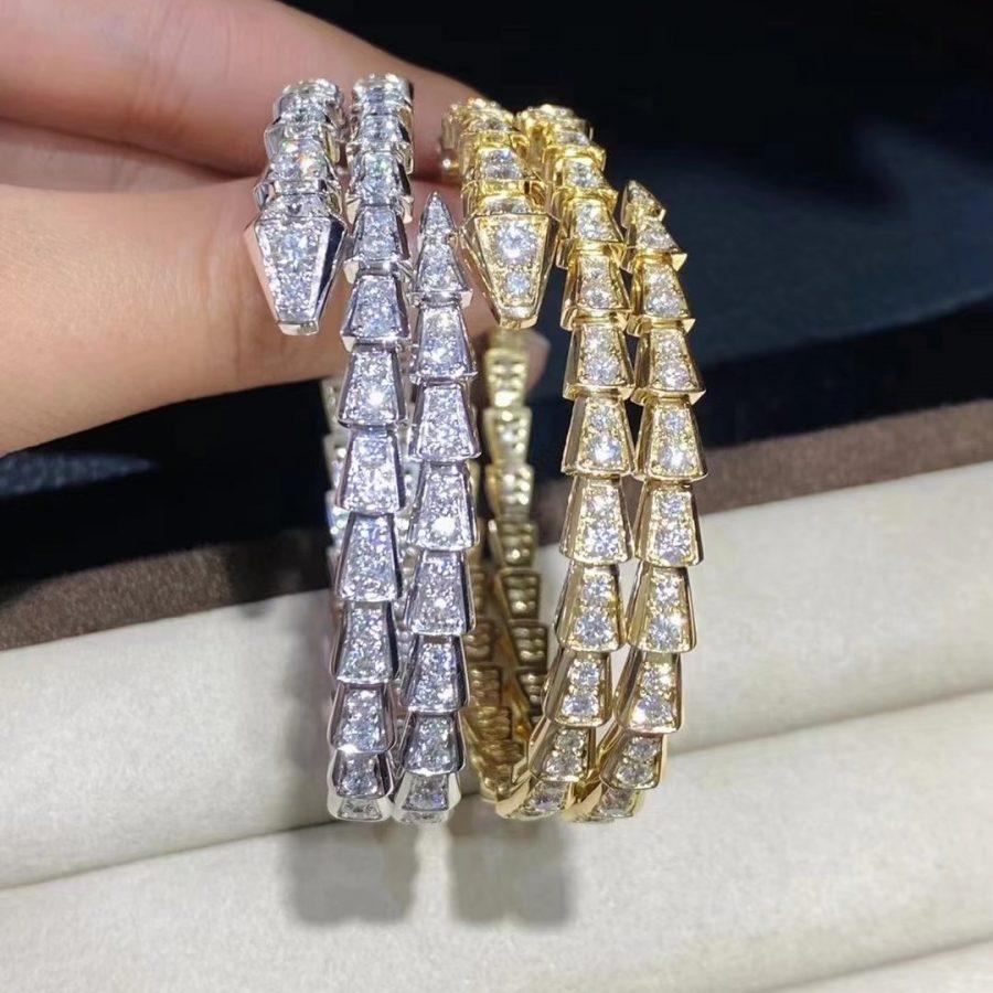 [Renovia Jewelry]SERPENTI BRACELET GOLD DIAMOND DOUBLE ROW