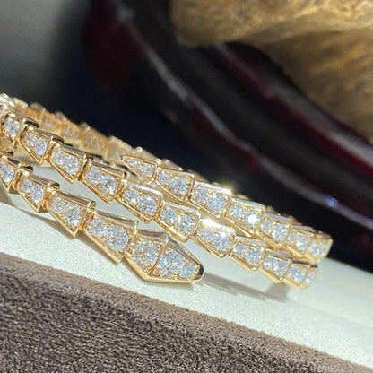 [Renovia Jewelry]SERPENTI BRACELET GOLD DIAMOND DOUBLE ROW
