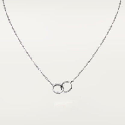[Renovia Jewelry]LOVE DOUBLE RING HALF DIAMOND NECKLACE