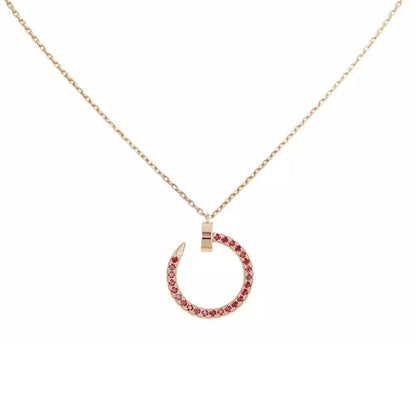[Renovia Jewelry]JUSTE NECKLACE RED FULL DIAMONDS