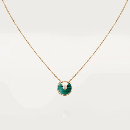 [Renovia Jewelry]AMULETTE ROSE GOLD MALACHITE NECKLACE
