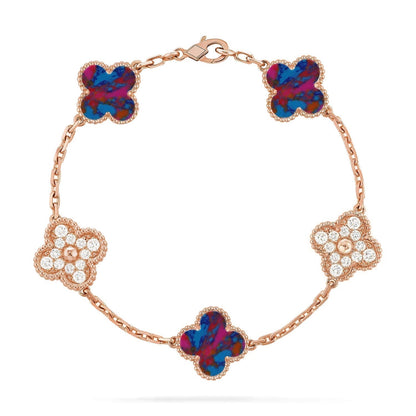 [Renovia Jewelry]CLOVER 5 MOTIF COLOR GEMSTONES BRACELET COLLECTION
