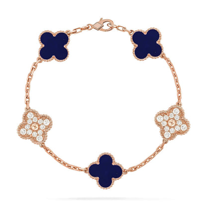 [Renovia Jewelry]CLOVER 5 MOTIF LAPIS LAZULI BRACELET COLLECTION