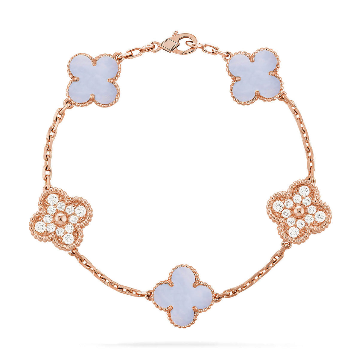 [Renovia Jewelry] CLOVER 5 MOTIF PURPLE CHALCEDONY BRACELET COLLECTION