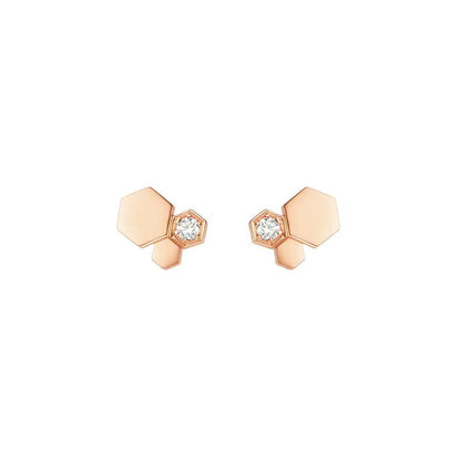[Renovia Jewelry]BEE LOVE PINK GOLD DIAMOND EARRINGS