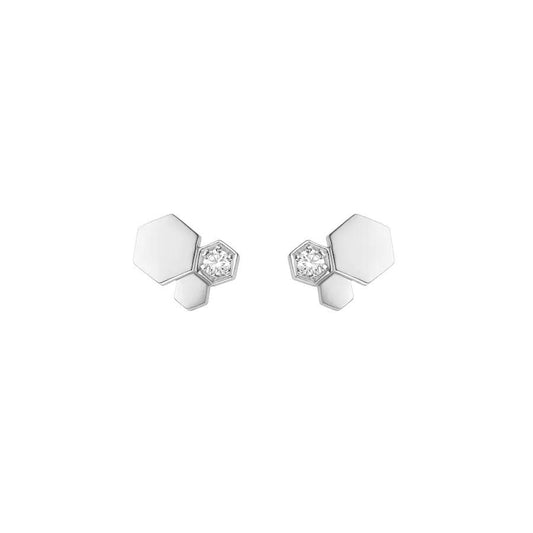 [Renovia Jewelry]BEE LOVE SILVER DIAMOND EARRINGS