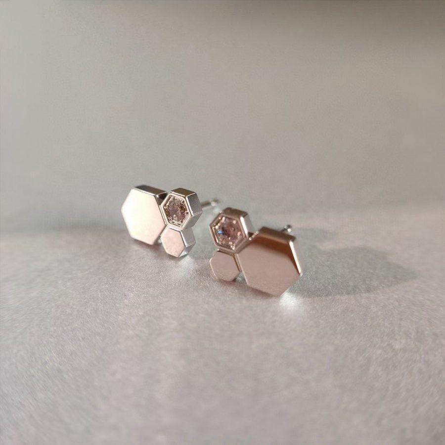 [Renovia Jewelry]BEE LOVE SILVER DIAMOND EARRINGS