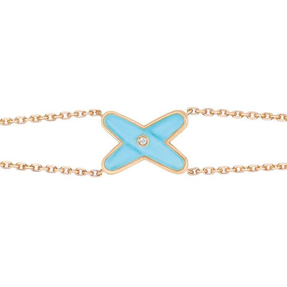 [Renovia Jewelry]JEUX BRACELET TURQUOISE PINK GOLD 1 DIAMOND
