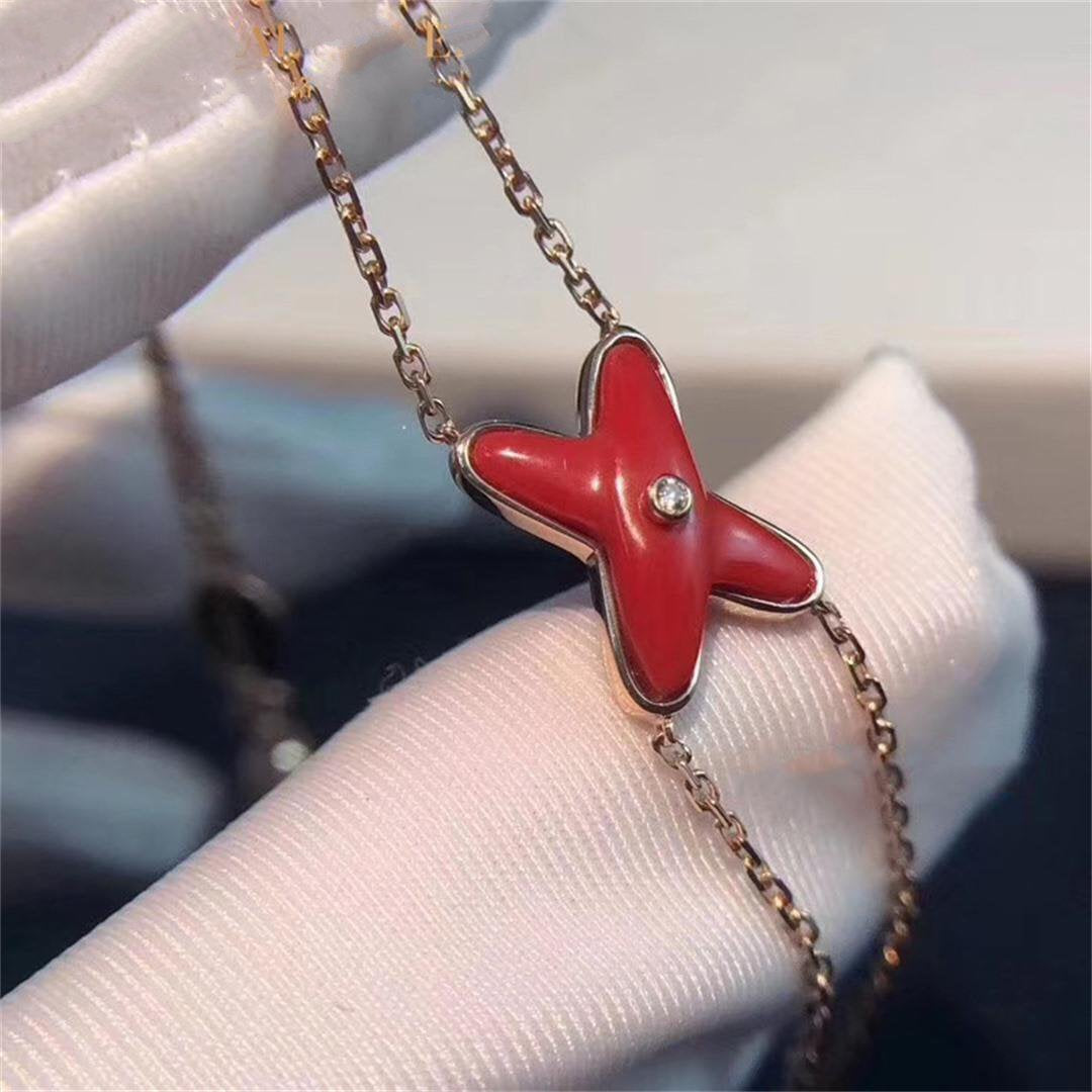 [Renovia Jewelry]JEUX BRACELET CARNELIAN PINK GOLD 1 DIAMOND
