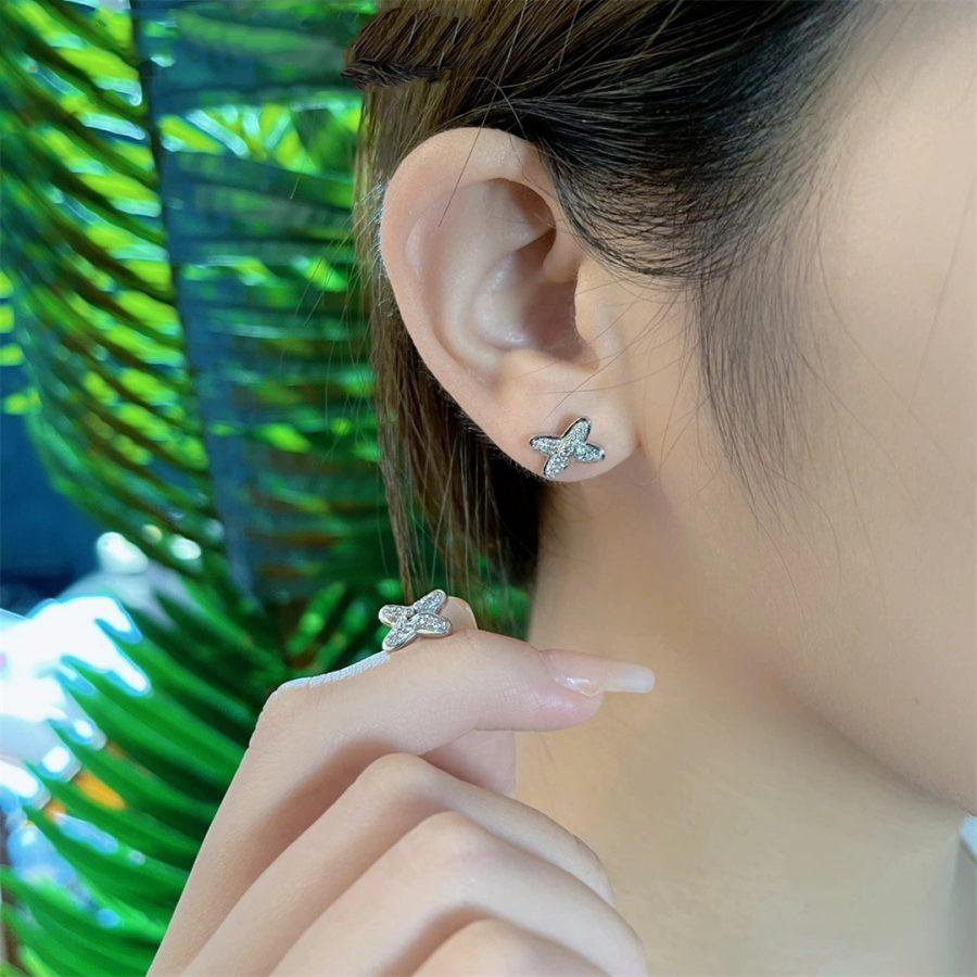 [Renovia Jewelry]JEUX DE SILVER DIAMOND EARRINGS