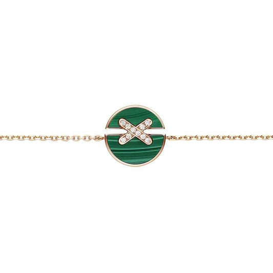 [Renovia Jewelry]JEUX DE BRACELET MALACHITE PINK GOLD DIAMONDS