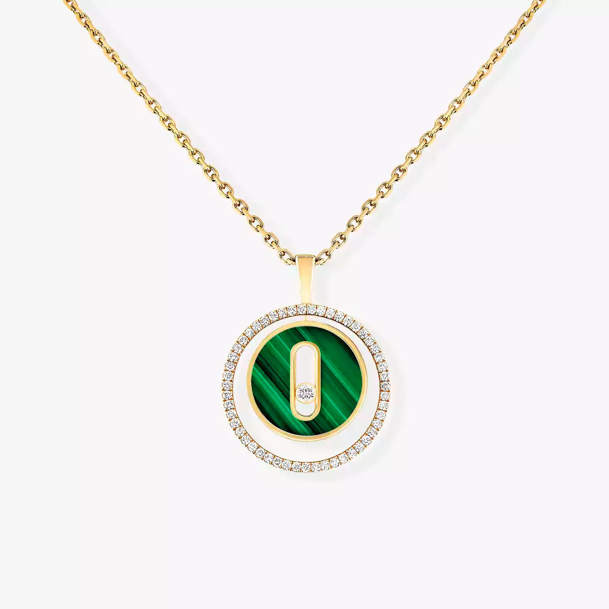 [Renovia Jewelry]Lucky Move Diamond Necklace in Rose Gold and White Mother-of-Pearl