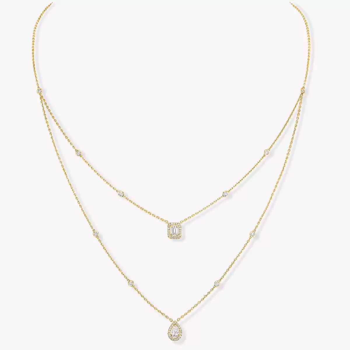 [Renovia Jewelry]Diamond Necklace My Twin 2 Rows