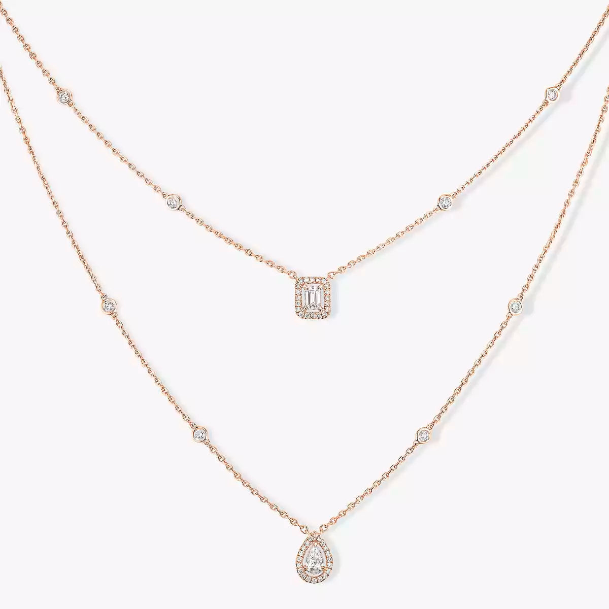 [Renovia Jewelry]Diamond Necklace My Twin 2 Rows