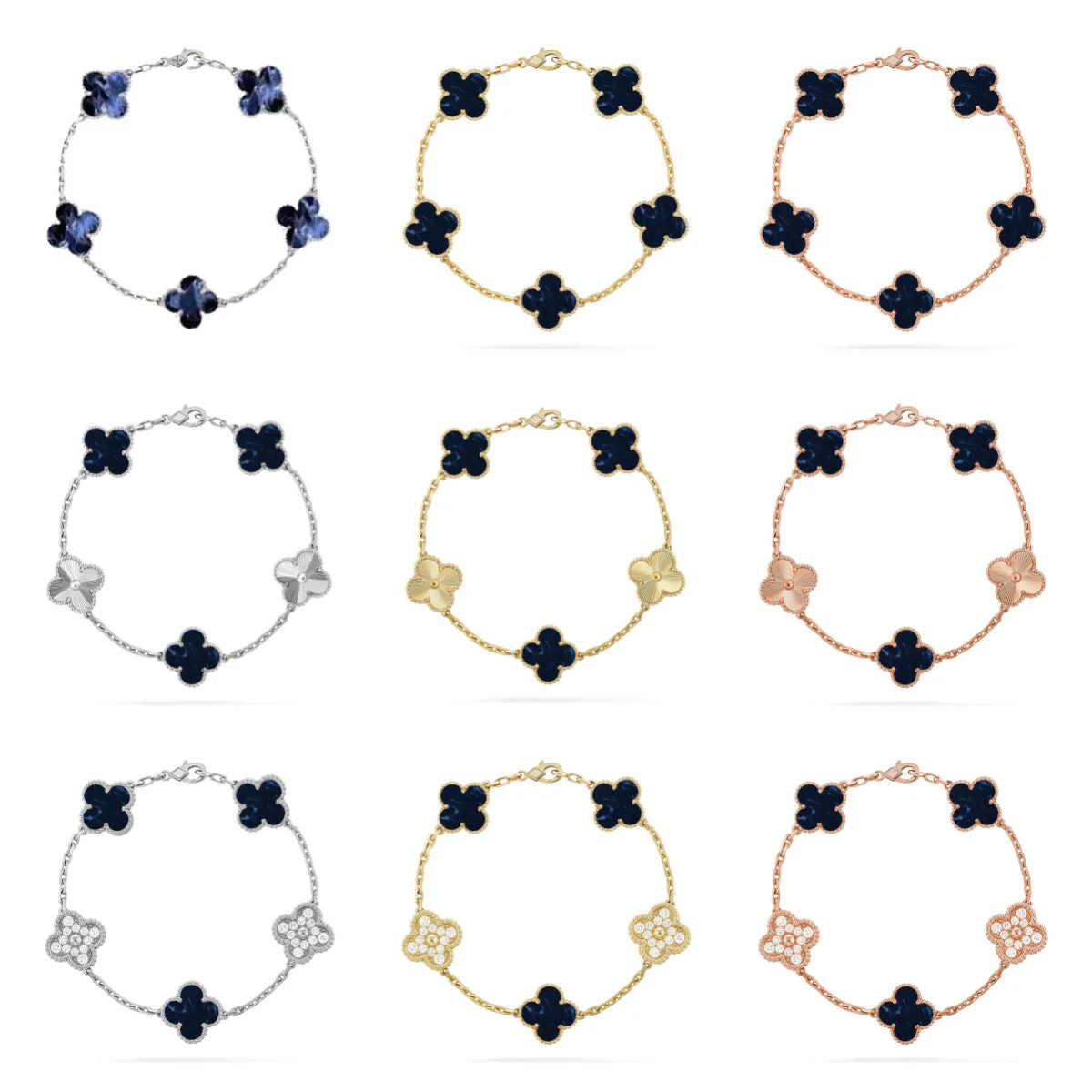 [Renovia Jewelry]CLOVER 5 MOTIF PIETERSITE BRACELET COLLECTION