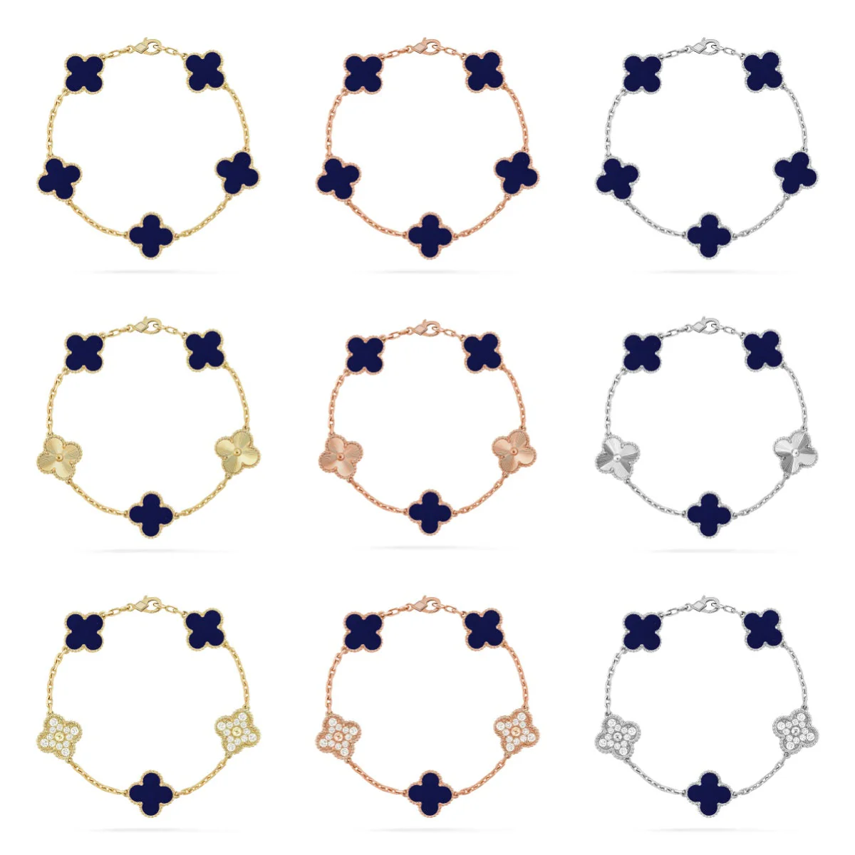 [Renovia Jewelry]CLOVER 5 MOTIF LAPIS LAZULI BRACELET COLLECTION