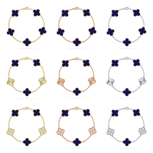 [Renovia Jewelry]CLOVER 5 MOTIF LAPIS LAZULI BRACELET COLLECTION