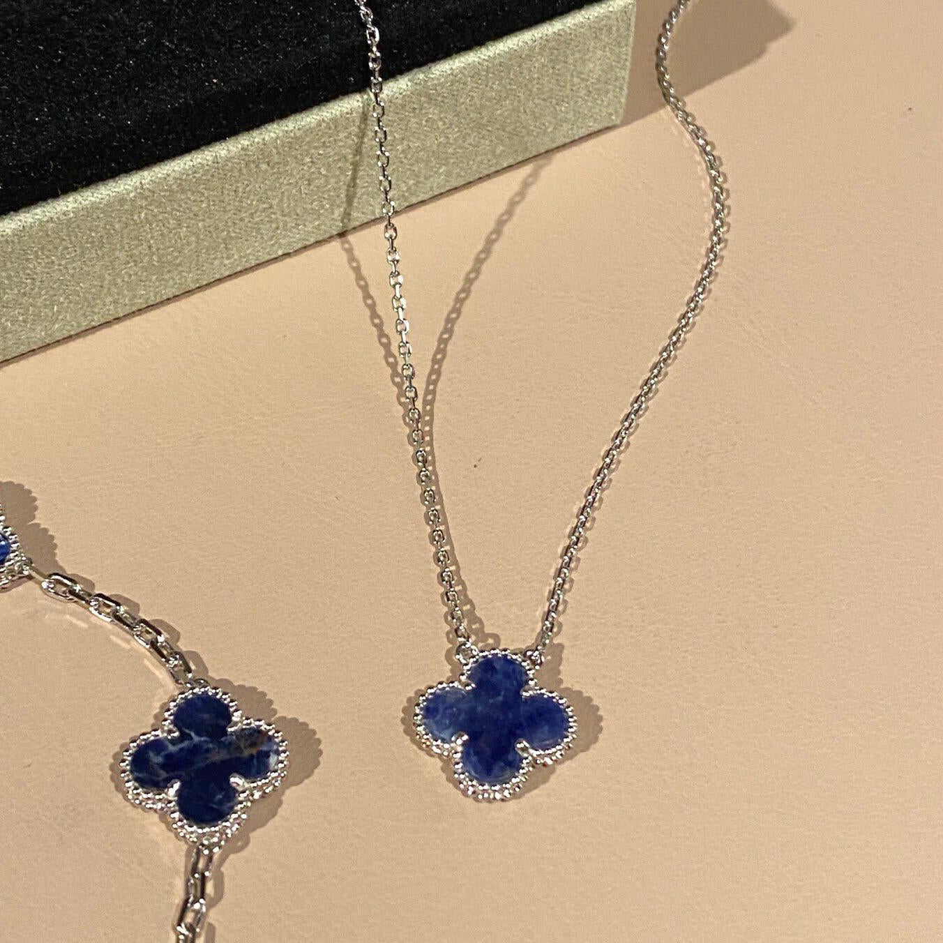 [Renovia Jewelry]CLOVER 15MM PIETERSITE NECKLACE SILVER
