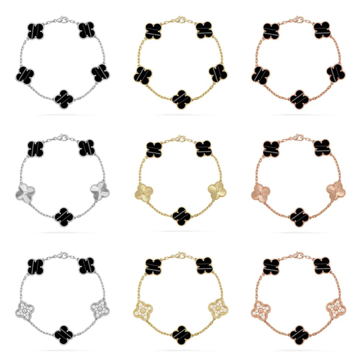 [Renovia Jewelry] CLOVER 5 MOTIF PULSAR STONE BRACELET COLLECTION
