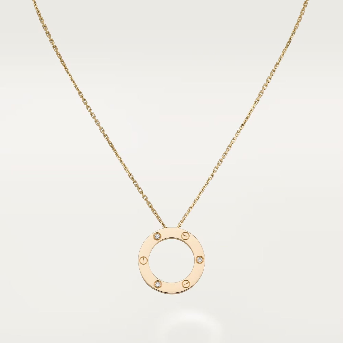 [Renovia Jewelry]LOVE NECKLACE 16MM 3 DIAMONDS