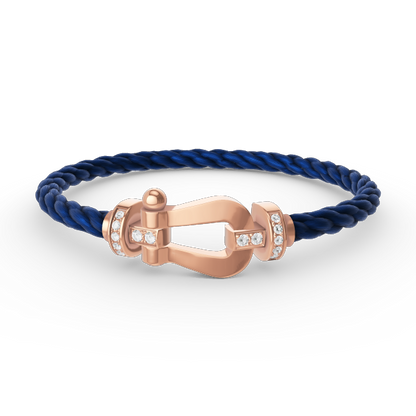 [Renovia Jewelry]FORCE LARGE HORSESHOE HALF DIAMOND BRACELET ROSE GOLD