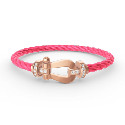 [Renovia Jewelry]FORCE LARGE HORSESHOE HALF DIAMOND BRACELET ROSE GOLD