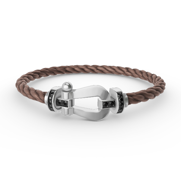 [Renovia Jewelry]FORCE LARGE HORSESHOE BLACK DIAMOND BRACELET SILVER