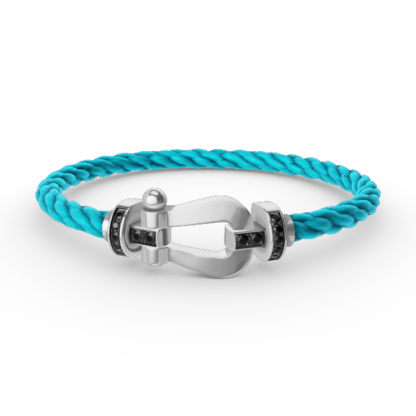 [Renovia Jewelry]FORCE LARGE HORSESHOE BLACK DIAMOND BRACELET SILVER