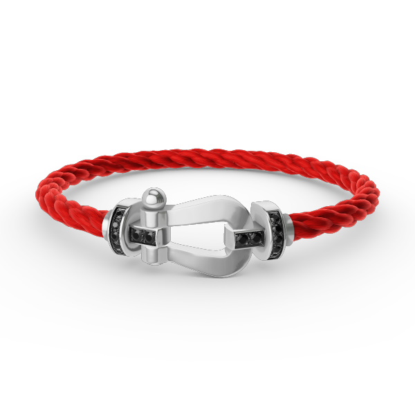 [Renovia Jewelry]FORCE LARGE HORSESHOE BLACK DIAMOND BRACELET SILVER