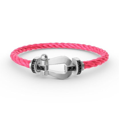 [Renovia Jewelry]FORCE LARGE HORSESHOE BLACK DIAMOND BRACELET SILVER