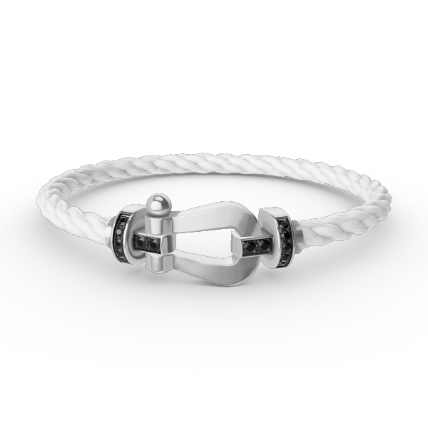 [Renovia Jewelry]FORCE LARGE HORSESHOE BLACK DIAMOND BRACELET SILVER