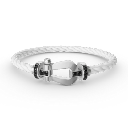 [Renovia Jewelry]FORCE LARGE HORSESHOE BLACK DIAMOND BRACELET SILVER