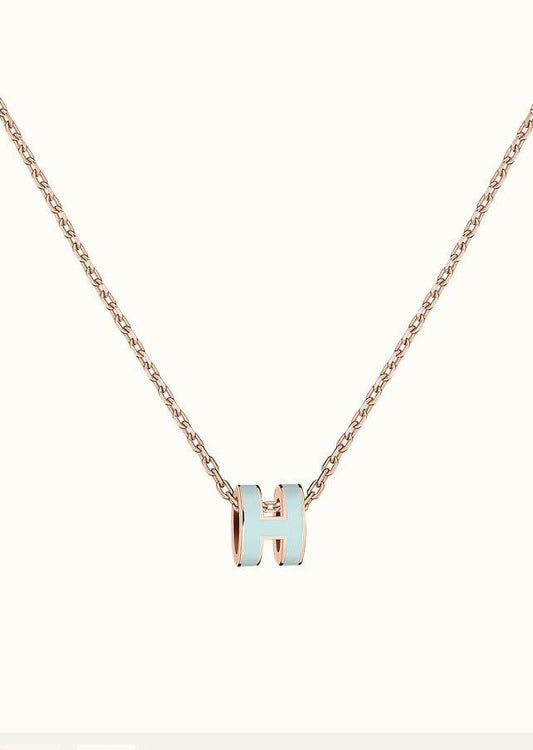 [Renovia Jewelry]POP H LIGHT BLUE NECKLACE
