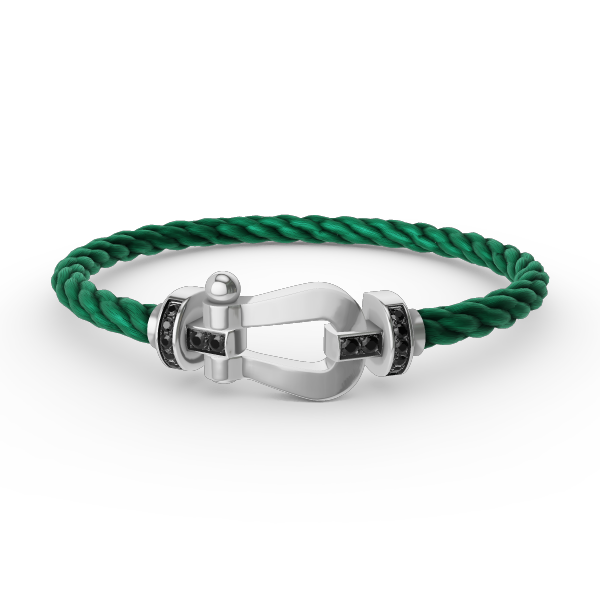 [Renovia Jewelry]FORCE LARGE HORSESHOE BLACK DIAMOND BRACELET SILVER