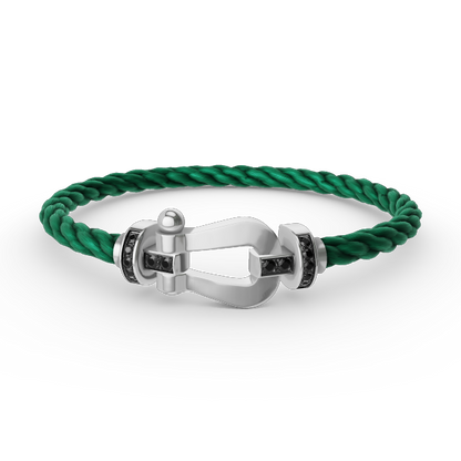 [Renovia Jewelry]FORCE LARGE HORSESHOE BLACK DIAMOND BRACELET SILVER