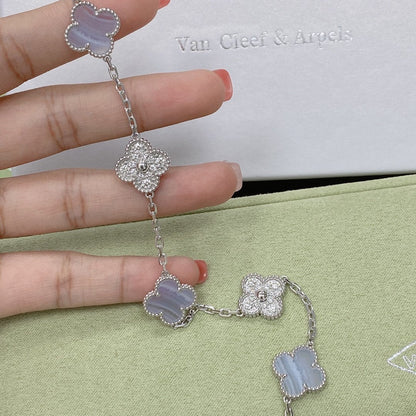 [Renovia Jewelry] CLOVER 5 MOTIF PURPLE CHALCEDONY BRACELET COLLECTION