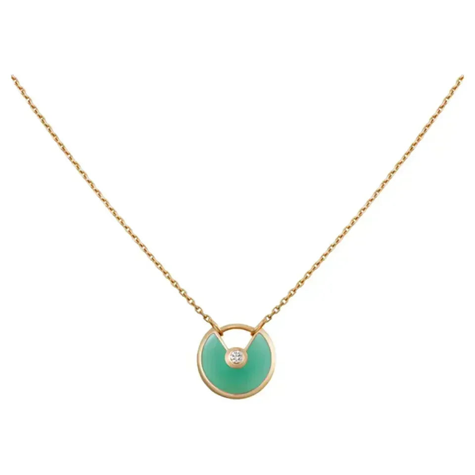 [Renovia Jewelry]AMULETTE GOLD MALACHITE NECKLACE