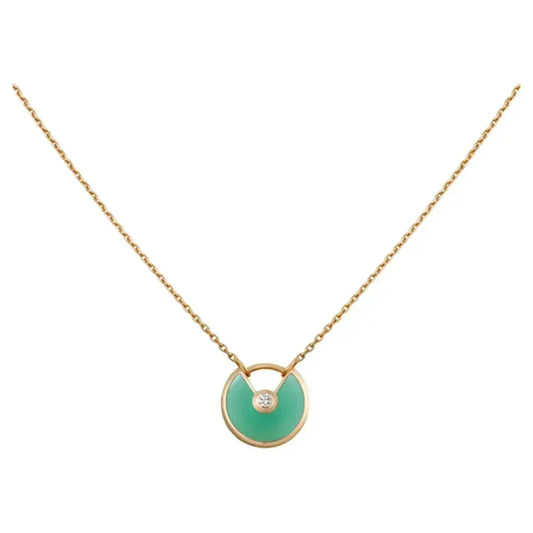 [Renovia Jewelry]AMULETTE GOLD MALACHITE NECKLACE