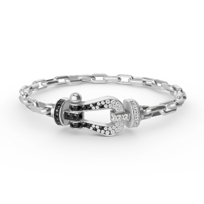 [Renovia Jewelry]FORCE LARGE HORSESHOE CLASP  METAL BRACELET