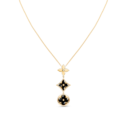 [Renovia Jewelry]STAR AND SUN ONYX PINK GOLD NECKLACE